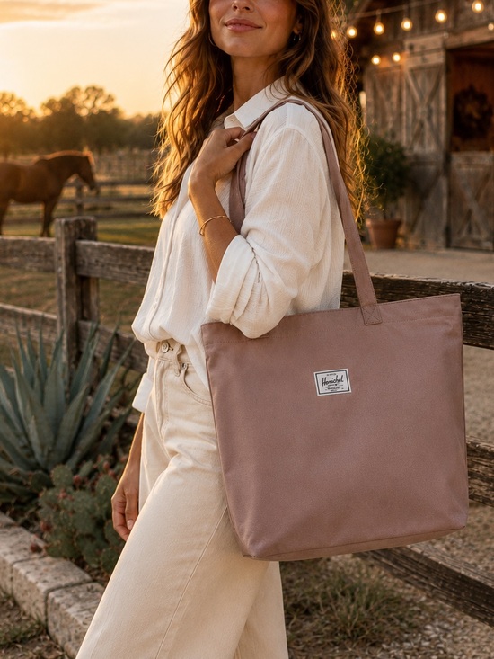 Herschel Supply Company Handbags - Herschel Supply Co. Mauve Taupe Large Shopper Tote Canvas Travel Work Bag